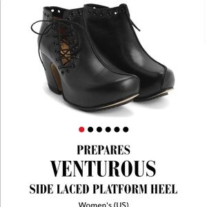 Venturous Black Lace Up Platform